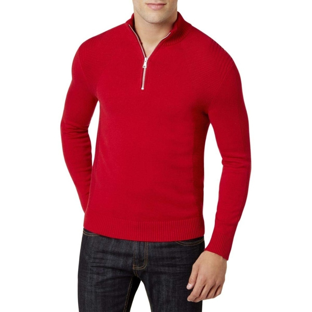 International Concepts Red Quarter Zip Sweater Sz XL